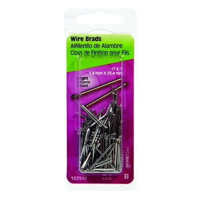 Wire Brads, Bright, 1-In. x 17, 2-oz.