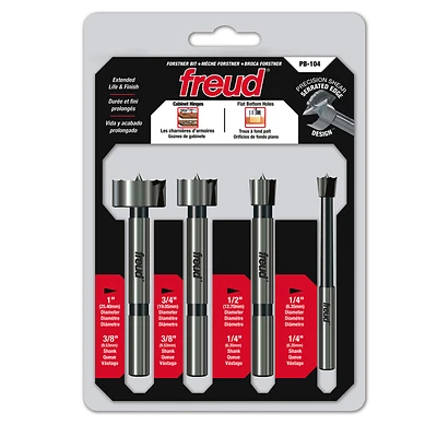 Pb-104 4-piece Precision Shear Forstner Bit Set, Sizes 1/4 To 1 In.