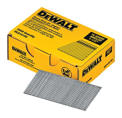 DEWALT DCA16150 Series Finish Nail, Glue Collation, 1-1/2 in L, 16 Gauge, Suitable for: DC618K Finish Nailer, 2500/PK