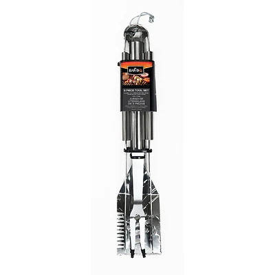 Mr. Bar-b-q Platinum Prestige Stainless Steel 3-piece Grill Tool Set