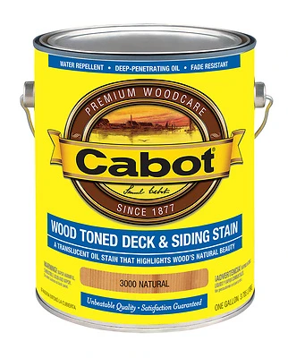 Cabot 3000-07 Dark Toned Deck & Siding Stain, Natural Wood Color, 1-Gallon