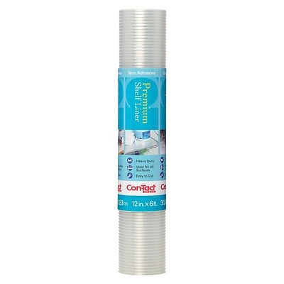 Con-Tact 06F-C8Q01-06 Premium Clear Ribbed Shelf Liner, 12 In. x 6 Ft.