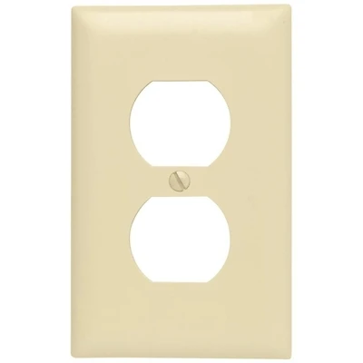 Pass & Seymour Wall Plate, 1-Gang Duplex Outlet, Ivory Nylon