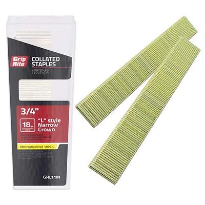 Grip-Rite L-Style Narrow Crown Staple 3/4 in. L x 1/4 in. W Galvanized Steel Narrow Crown L-Styl