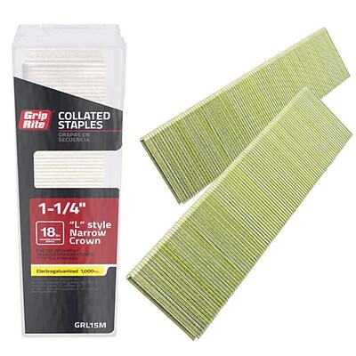 Grip-Rite L-Style Narrow Crown Staple 1-1/4 in. L x 1/4 in. W Galvanized Steel Narrow Crown L-St