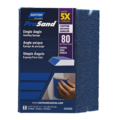 Norton ProSand 82066 Sanding Sponge, 80 Grit Coarse, 4-1/2 x 3-1/2 In