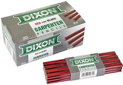 19971 7 In Soft Lead Carpenter Pencil, Red/black, Pack Of 12