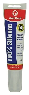 0810 100% Silicone Sealant, White, 2.8 Oz Squeeze Tube, -60 To 400 Deg F