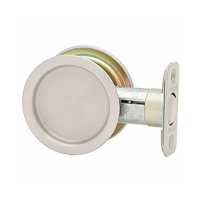 334 15 Rnd Satin Nickel Round Passage Pocket Door Lock 2-3/8 In Backset