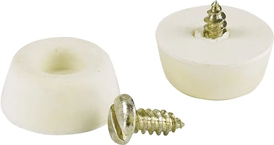 Shepherd 9131 Screw-In Door Bumpers, 7/8 In., White, 4 Count