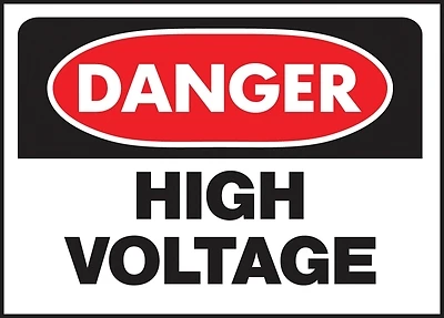 508 Danger High Voltage Sign, 10 In. H X 14 In. W, Polyethylene