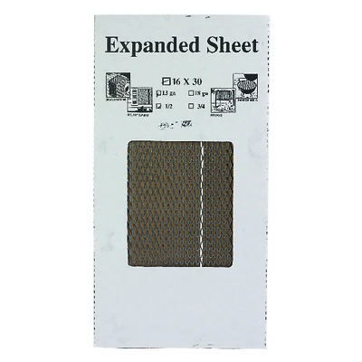 Steelworks Diamond Expanded Metal Sheet, 13 Gauge, 1/2 x 30 x 16 In.