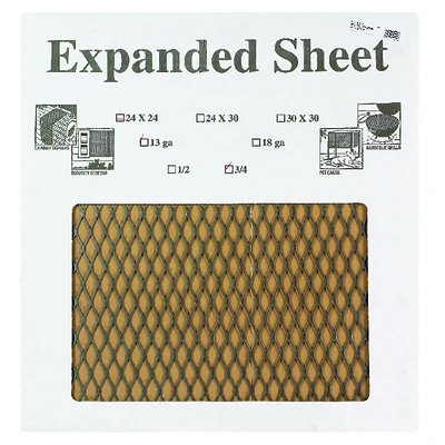 Steelworks 11780 Diamond Metal Sheet, 13 Gauge, 3/4 x 24 x 24 In.
