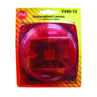 Peterson V440-15 Stop and Tail Lens Kit, Red, 4-1/2 In. Square