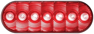 V821kr-7 Oval Led Tail Light Kit, 9-16 V, 7-diode Red Lamp