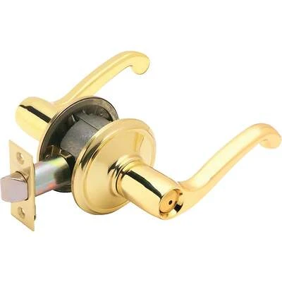 F40 Fla 605 Flair Privacy Lever Lockset, Bright Brass, Mechanical, Residential