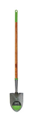Round-Point Shovel, Floral Blade, Long, Cushion Hardwood Handle