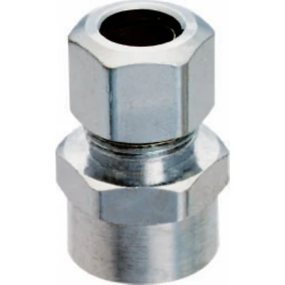 Plumb Pak PP79PCLF Brass Compression Straight Connector, 1/2 x 3/8 In.