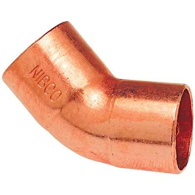 Nibco W01370D Copper Pipe Elbow, 45 Degrees, 1-1/4 In. CxC