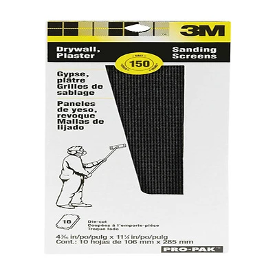 Propak 150 Grit Drywall Sanding Screens, 4-3/16 In. X 11-1/4 In., 10 Pk