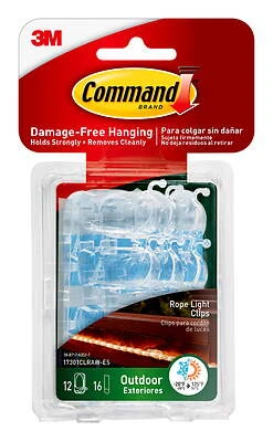 Command 17301CLRAW-ES Rope Light Clip, Plastic, Clear