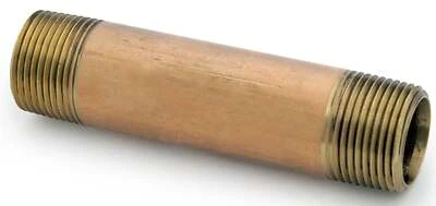 Anderson Metals Red Brass Pipe Nipple, Lead Free, 1/4 x 5 In. NPT