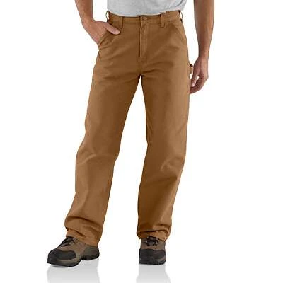 Dungaree Work Pants, Washed Duck, Loose Original Fit, Brown, 34 x 34 In.