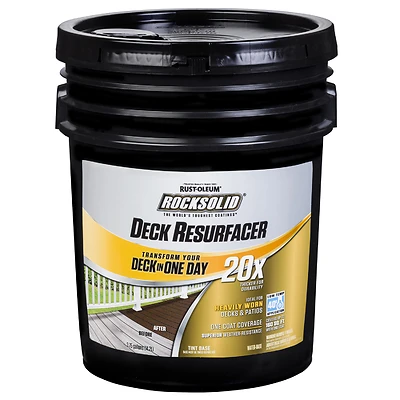 RockSolid Deck & Concrete 20X Resurfacer, Tint Base, 4-Gallons