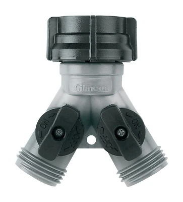 Gilmour Dual Shut-Off Hose Y Connector, Polymer