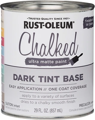 Rust-Oleum 287689 Chalked Ultra Matte Paint, Dark Tint Base, 30 oz