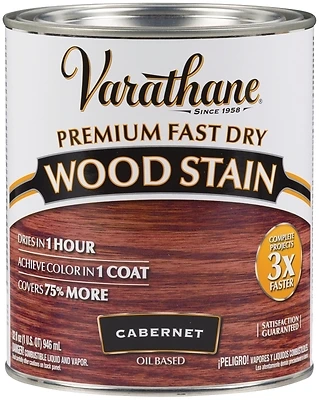 Varathane 262016 Fast Dry Interior Wood Stain, Oil-Based, Cabernet, 1-Qt.