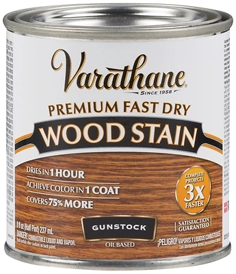Varathane 262026 Fast Dry Interior Wood Stain, Oil-Based, Gunstock, 1/2-Pt.