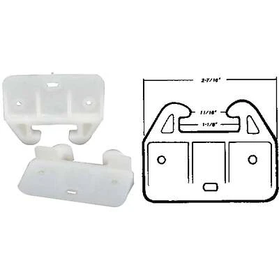 US Hardware WP-8813C Drawer Guide, Plastic, White