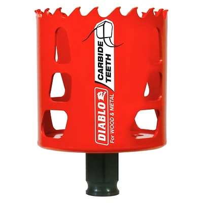 Diablo DHS2563CT Hole Saw, 2-9/16 in Dia, 2-3/8 in D Cutting, Carbide Cutting Edge