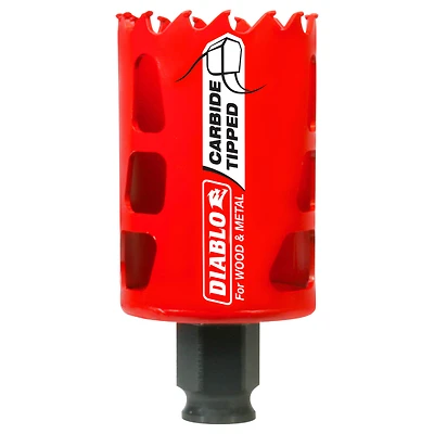 Diablo DHS1750CT Carbide-Tipped Hole Saw, 1-3/4 In., 2-3/8 In. Depth