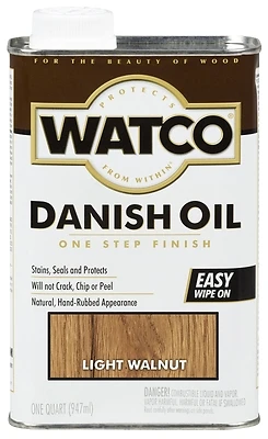 Danish Oil Wood Finish, Light Walnut, 1-Qt.