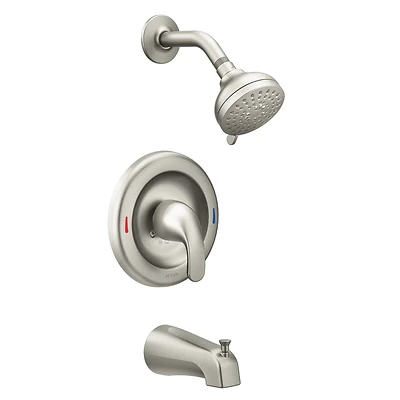 Moen 82603SRN Adler Posi-Temp Single Handle Tub and Shower Faucet, Brushed Nickel
