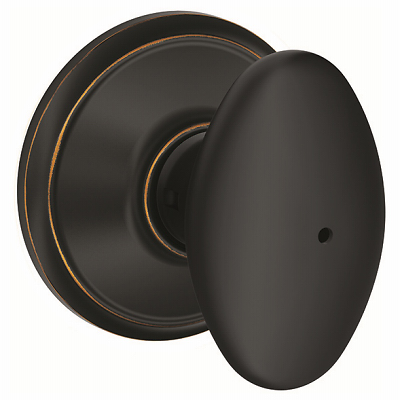 F40vsie716 Siena Aged Bronze Privacy Lever Knob, Residential Grade 2 Lock