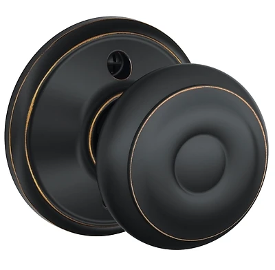 F170 Geo 716 Aged Bronze Georgian Dummy Knob, Round Design, Residential Use
