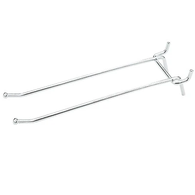 National Hardware N180-038 Pegboard Double Angle Hook, 6 In., Galvanized Steel, 2-Pk.
