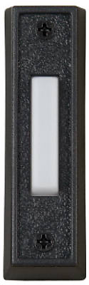 Carlon DH1407L Rectangular Wired Push Button, 2-7/8 in H X 7/8 in D X Lighted White/Black Base