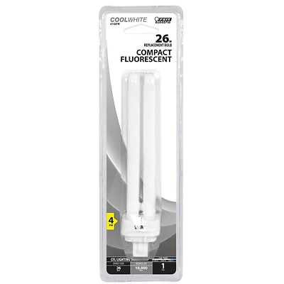 Feit Electric BPPLD26E/41 Compact Fluorescent Bulb, 26W, G24Q-3, 4100K