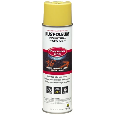 Rust-Oleum Industrial Choice 203034 Yellow Inverted Marking Spray Paint, 17 Oz