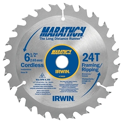 24029cl Circular Saw Blade, 6-1/2 In, 24 Teeth, Carbide, Pack Of 3