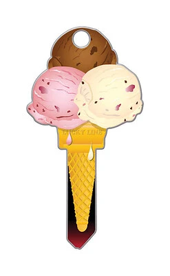 Lucky Line B111S Key Blank, Ice Cream Design, Brass, For Schlage SC1