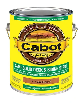 140.0001417.007 Semi-solid Deck And Siding Stain, New Redwood, 1 Gallon
