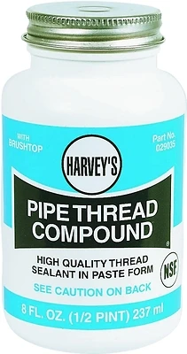Harvey 029035 Pipe Thread Compound, Gray Non-Drip Paste, 8 Fl-Oz