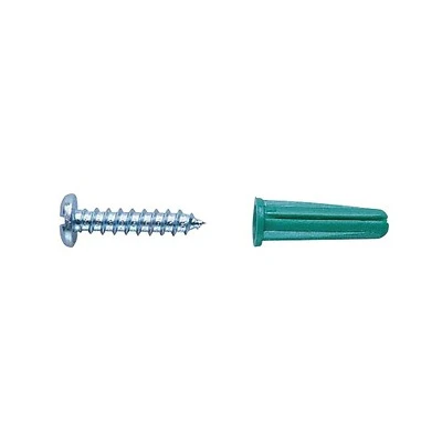 84012 200-piece Plastic Anchor Kit With 1/4 In Drill Bit For Concrete & Brick