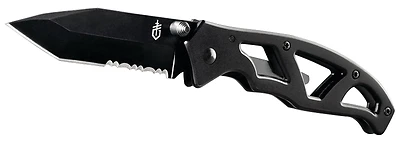 Paraframe Tanto Folding Knife, 2.88 In Blade, 7cr17mov Steel, Black Handle