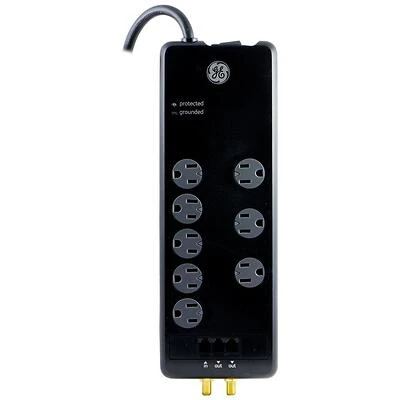 Ge 14095 8-outlet Surge Protector With 4ft Cord And Phone/cable Protection